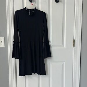 Topshop Black A-Line Bell Sleeve Dress